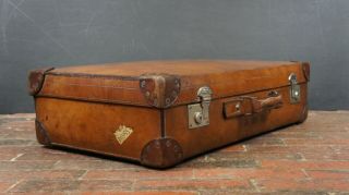 Luxury Vintage Leather Suitcase by Forsyth Edinburgh Crocodile Trimmed 2