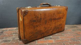 Luxury Vintage Leather Suitcase by Forsyth Edinburgh Crocodile Trimmed 3