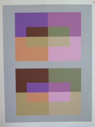 Josef Albers Silkscreen Folder Xiv - 3 Interaction Of Color 1963