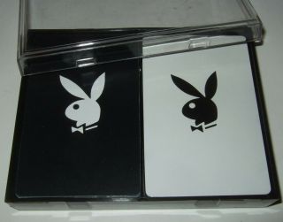 Playboy Playing Cards Vintage Playboy Cards Two Bridge Decks Black White Great