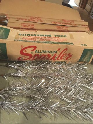 Vintage 6 Ft.  49 Sparkler Aluminum Christmas Tree Branches Only