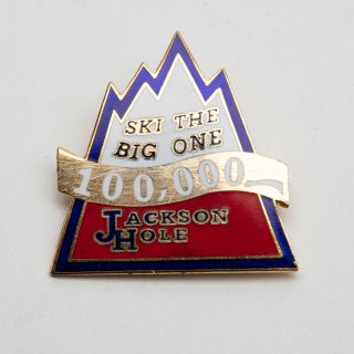 Vtg Ski The Big One 100,  000 Snow King Mtn.  Jackson Hole Wyoming Pin