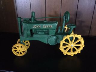 Cast Iron Advertising Metal Toy John Deere Farm Tractor