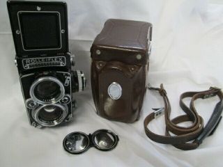 Vintage Rolleiflex 2.  8e Twin Lens Camera Heidosmat Schneider Xenotar 2.  8/80 Lens