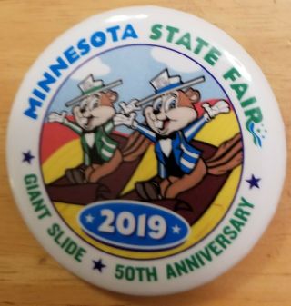 Minnesota State Fair Button Pin Pinback 2019,  50th Anniversary,  Gopher Mascots