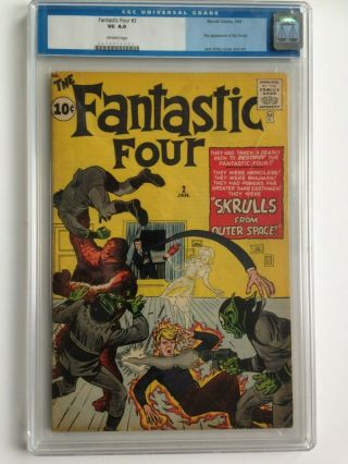 Fantastic Four 2,  Cgc 4.  0,  Case Intact,  Looks Better