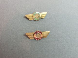 Vintage 1/10k Gf Wings Enamel 5 And 10 Year Service Award Pins
