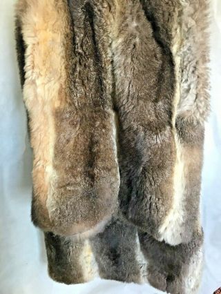 Vintage Real Fox Fur Throw Blanket Full Size 54” X 74