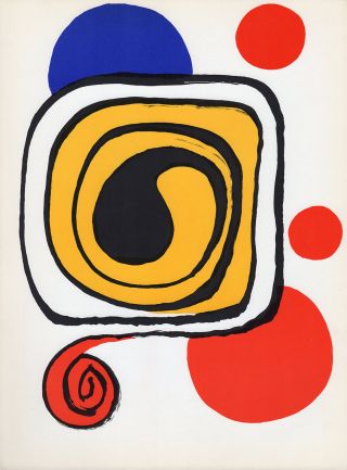 Alexander Calder Color Lithograph " Candy Swirl " Framed Authentic