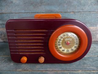 Vintage 1940s Bakelite Radio Fada Catalin Bullet 1000 Superheterodyne Tube Radio