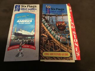 1994 & 1995 Six Flags Great America Souvenir Guide - Gurnee,  Il.