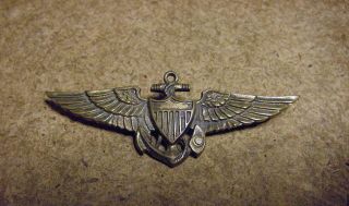 Vintage Us Navy Aviation Pilot Wings Badge Pin 2 3/4 " Size