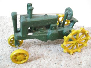 2 Vintage Heavy Cast Iron Toy Tractors 2