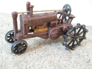 2 Vintage Heavy Cast Iron Toy Tractors 3