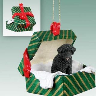Portuguese Water Dog Dog Green Gift Box Holiday Christmas Ornament