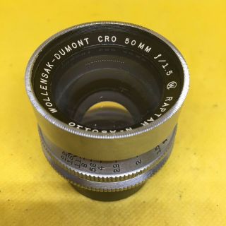 Vintage 50mm F/1.  5 Wollensak Dumont Cro Raptar Lens