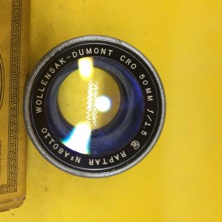 Vintage 50mm f/1.  5 Wollensak Dumont CRO Raptar lens 2