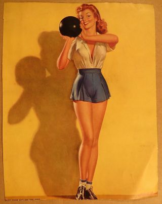 Keep Your Eye On The Pins Good Girl Pin Up Art By Alfred Buell