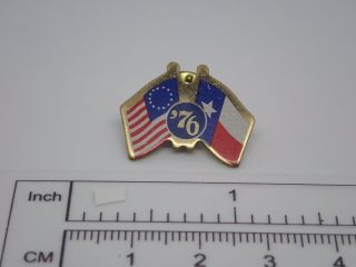 1976 Bicentennial Us Flag With Texas State Flag Gold Tone Vintage Lapel Pin