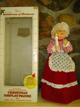 1989 Telco Motion - Ettes Of Christmas Lighted Animated Mrs.  Claus Vgc