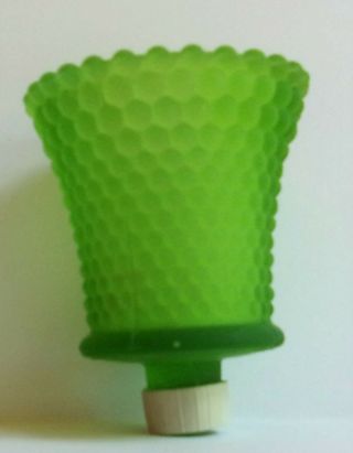 Frosted Green Hobnail Peg Votive Cup Glass Candle Holder