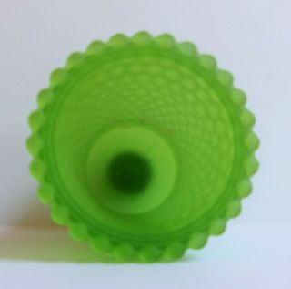 Frosted Green Hobnail Peg Votive Cup Glass Candle Holder 3