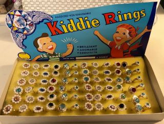 Vintage Mip 72 Kiddie Rings,  Old Store Stock - Awesome Graphics - Hong Kong