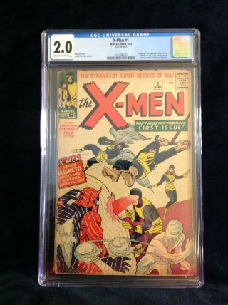 X - Men 1 Cgc 2.  0 (1963) 1st Cyclops,  Beast,  Magneto,  Professor X,  Marvel Girl
