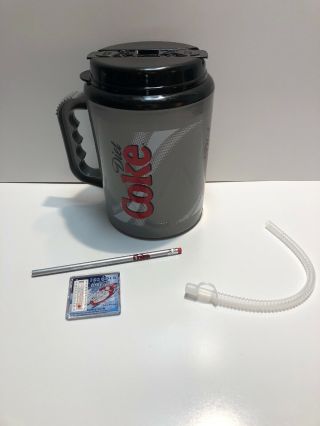 Diet Coke Big Gulp 64oz Insulated Drink Cup Coke With Straw,  Magnet,  Pencil.