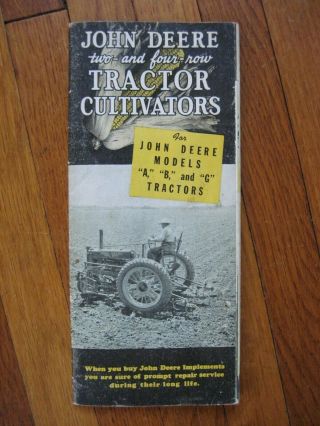1937 John Deere 2 4 Row Cultivator Brochure A B G Tractors