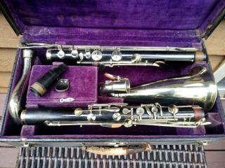 Vintage German Albert System Bass Clarinet - W/ Mouthpiece And Case,  Plays