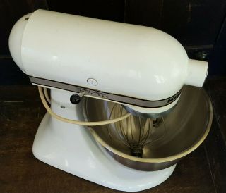 Vintage KitchenAid Kitchen Aid Stand Mixer White SS Bowl 4.  5 Qt K45 3