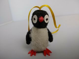 Kunstlerschutz Flocked Penguin Christmas Ornament Toy Figure