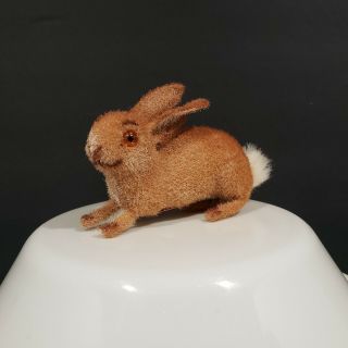 Kunstlerschutz Wagner Bunny Rabbit Flocked Animal Figure 1966 - 83 Vintage Putz