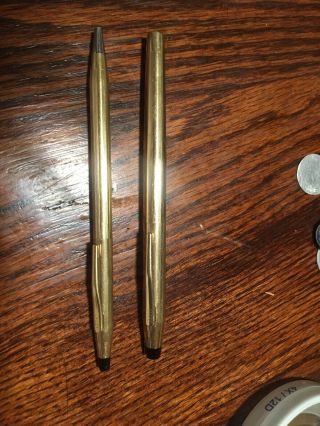 Set Of Cross Gold Filled 1/20 10kt Pen And 1/20 12kt Pencil W/refills