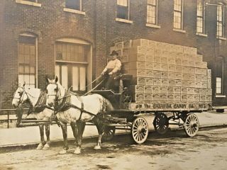Historic Photo 1905 Catawba Candy Co.  Horse Drawn Delivery Wagon Sandusky Oh
