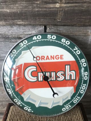 Vintage Orange Crush Sign Advertising Thermometer