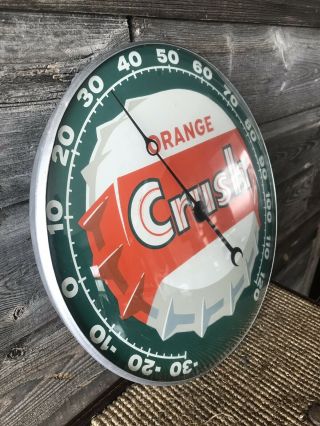Vintage Orange Crush Sign Advertising Thermometer 2