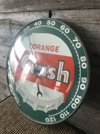 Vintage Orange Crush Sign Advertising Thermometer 3
