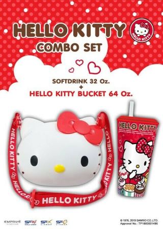 Hello Kitty Special Edition Popcorn Bucket Softdrink Cup Sanrio License