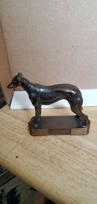 Vintage Whippet / Greyhound Brass Bronze Finish Sculpture Figurine Statue