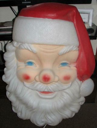 Vintage Large Empire Lighted Blow Mold Giant Santa Head/face 36” W/orig Cord