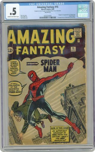Fantasy 15 Cgc 0.  5 1962 0333233001 1st App.  Spider - Man