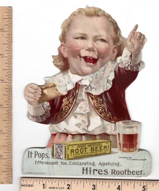 Hires Rootbeer Die - Cut Large Store Stand - Up 1892 Trade Card