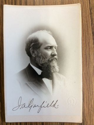 President James A Garfield Cabinet Card By Harroun & Bierdstadt Artotype Ny