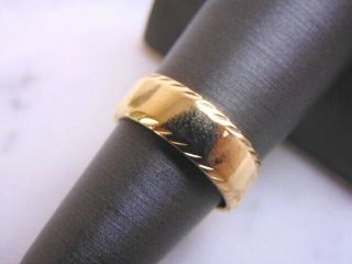 Mens Vintage Estate 14k Yellow Gold Wedding Band Ring 6.  0g E3076