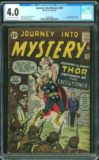 Journey Into Mystery 84 - Cgc 4.  0 (second Thor And First Appearance Of Jane Fost