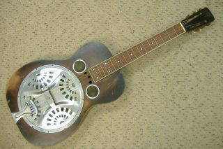 Vintage 1929 Dobro Resonator Guitar Round Neck Old Cool Player Nr