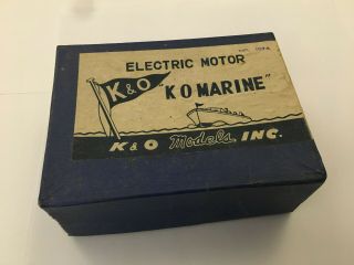 Vintage Nos K&o Model 170a Marine Electric Motor For Model Boat Made In Japan