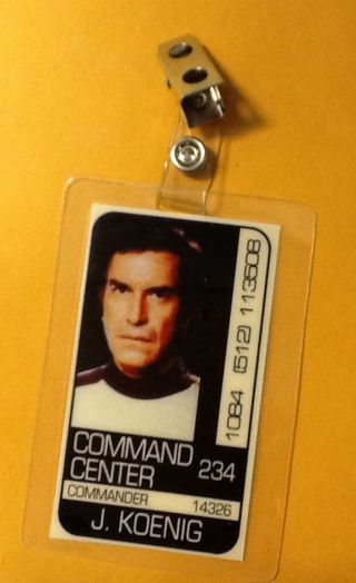Space 1999 Id Badge - Command Center J.  Koenig Prop Costume Cosplay